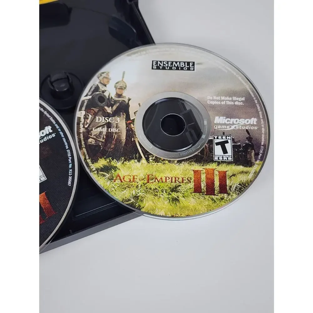 Microsoft PC AGE OF EMPIRES III Strategy 3 Disc Set w/ Play Code Video Game